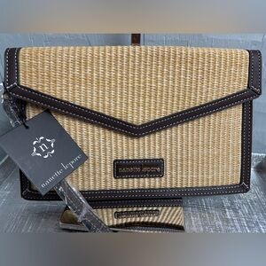 Nanette Lepore Woven Straw Large Wristlet/Clutch